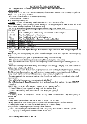 Đề cương ôn tập lịch sử 8 học kì II